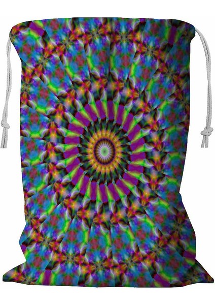 Kaleydoskop Renkli Mozaik Süs Çamaşır Sepeti Ipli 45X60 cm (Yurt Dışından)