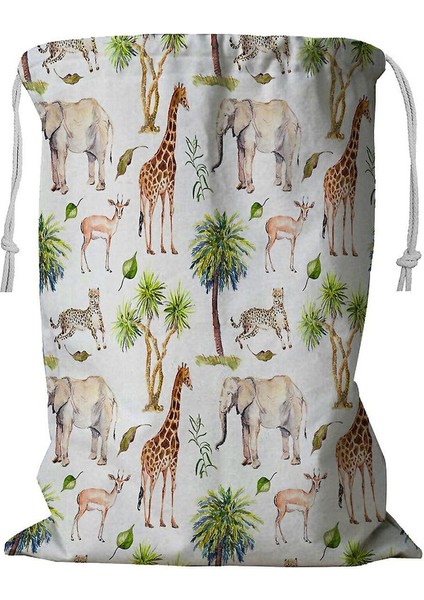 Wildlife Palmiye Ağacı Kordonlu Çamaşır Sepeti 45X60 cm (Yurt Dışından)