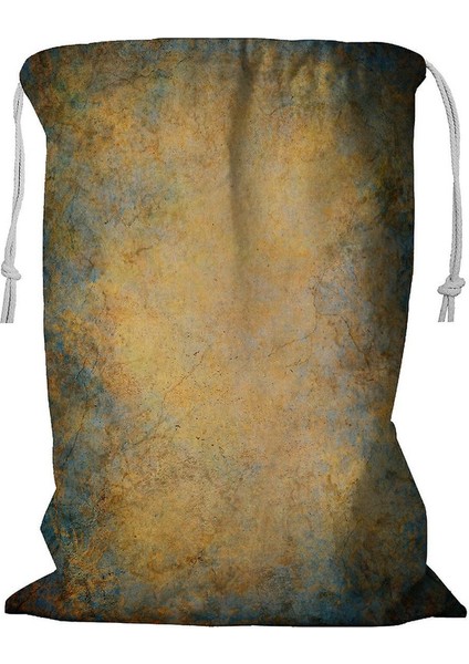 Mermer Grunge Desenli Ipli Çamaşır Sepeti 45X60 cm (Yurt Dışından)