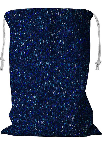 Mavi Flash Dokulu Kordonlu Çamaşır Sepeti 45X60 cm (Yurt Dışından)