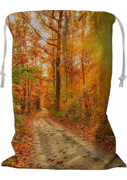 Pathway Through The Autumn Forest Ipli Çamaşır Sepeti 45X60 cm (Yurt Dışından)