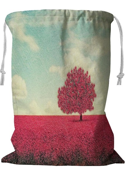 Kordonlu Güzel Ağaç Çamaşır Sepeti 45X60 cm (Yurt Dışından)