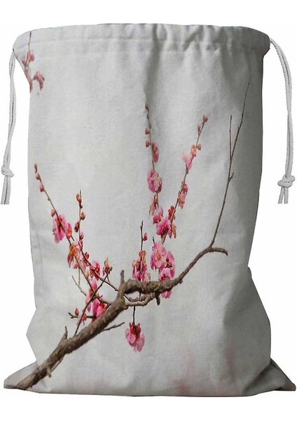 Erken Ilkbaharda Erik Çiçekleri Ipli Çamaşır Sepeti 45X60 cm (Yurt Dışından)