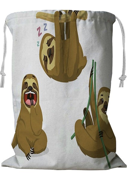 Oth Yağmur Ormanı Iki Parmaklı Tembel Memeli Ipli Asma Oths Çamaşır Sepeti 45X60 cm (Yurt Dışından)