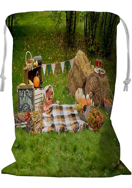 Sonbahar Pumkin Çim Çamaşır Sepeti Ipli 45X60 cm (Yurt Dışından)