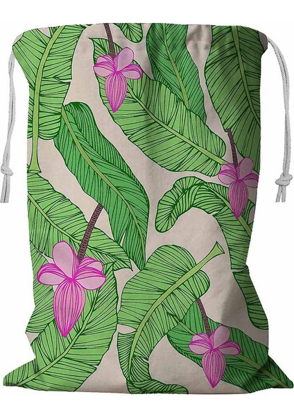 Muz Yaprağı Ipli Çamaşır Sepeti 45X60 cm (Yurt Dışından)