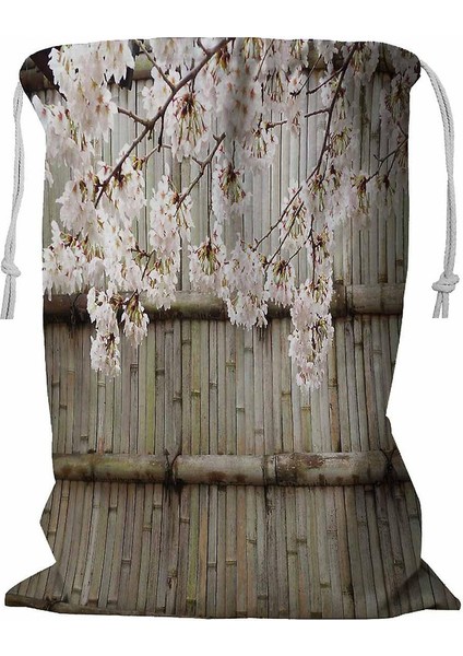 Sakura Japon Kiraz Çiçekleri Ipli Çamaşır Sepeti 45X60 cm (Yurt Dışından)