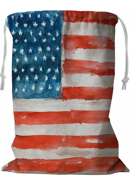 Amerikan Bayrağı Abd Bayrağı Ulusal Bayramlar Vatanseverlik Sanatı Ipli Çamaşır Sepeti 45X60 cm (Yurt Dışından)