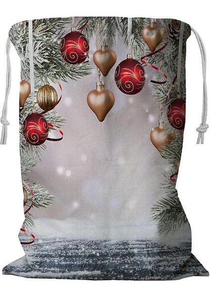 Noel Topu Çamaşır Sepeti Kordonlu 45X60 cm (Yurt Dışından)