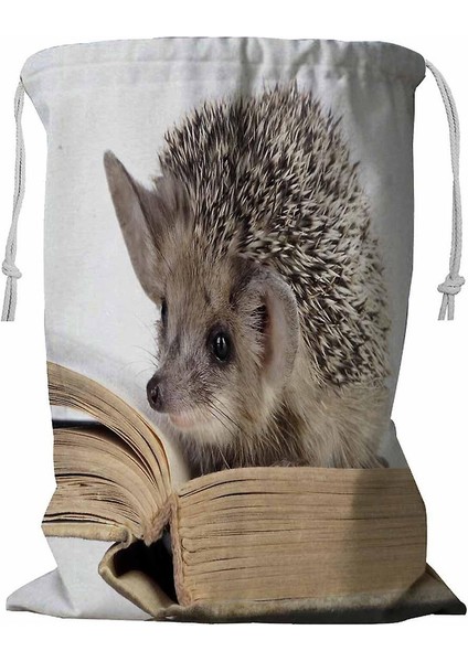 Sevimli Kirpi Kitap Oku Ipli Çamaşır Sepeti 45X60 cm (Yurt Dışından)