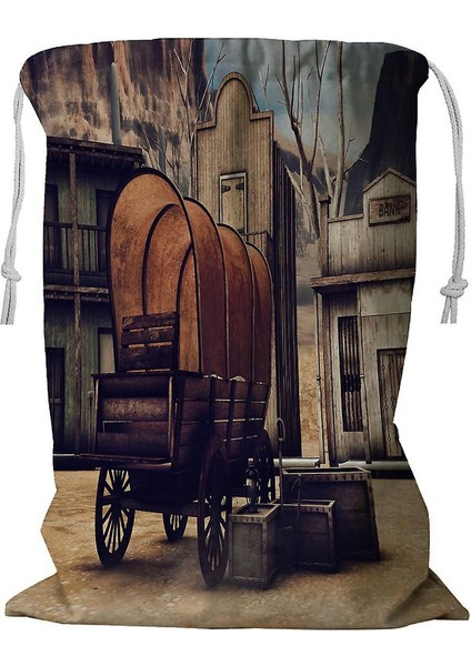 Ipli Eski Araba Batı Çamaşır Sepeti 45X60 cm (Yurt Dışından)