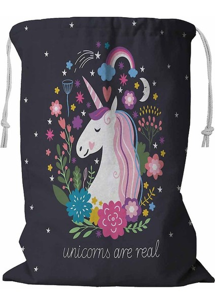 Unicorn Gerçektir Ipli Çamaşır Sepeti 45X60 cm (Yurt Dışından)
