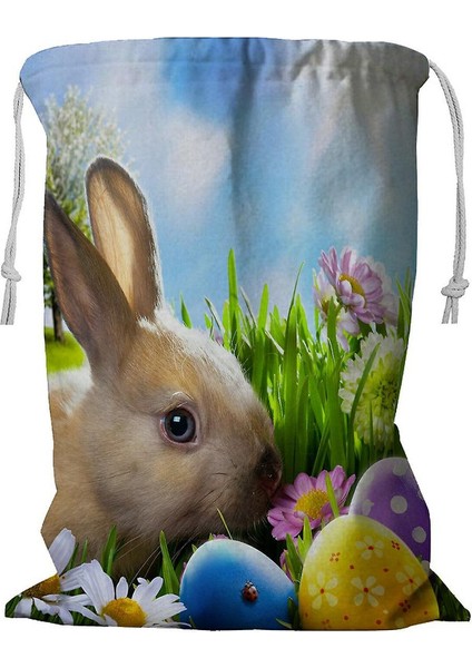 Tavşan Çamaşır Sepeti Kordonlu 45X60 cm (Yurt Dışından)