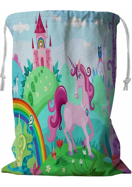 Harika Ipli Unicorn Çamaşır Sepeti 45X60 cm (Yurt Dışından)
