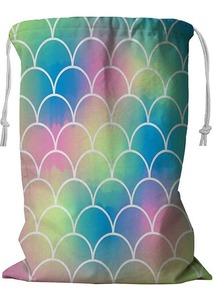 Mermaid Tale On Trendy Degrade Ipli Çamaşır Sepeti 45X60 cm (Yurt Dışından)