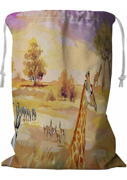 Animals Savannah Ipli Çamaşır Sepeti 45X60 cm (Yurt Dışından)
