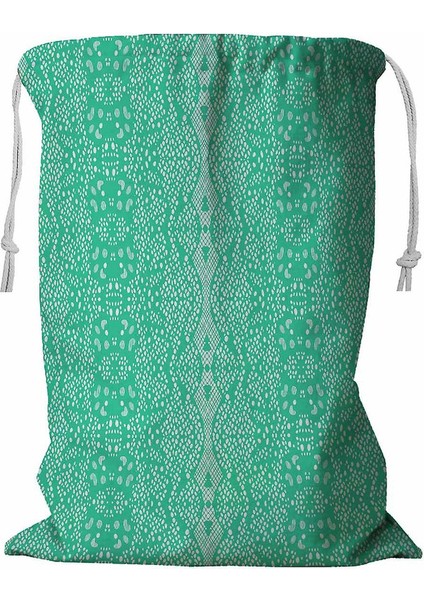 Dantel Nane Rengi Ipli Çamaşır Sepeti 45X60 cm (Yurt Dışından)