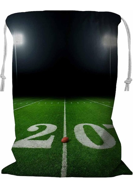 Futbol Sahası Gece Stadyum Işıkları Ipli Çamaşır Sepeti 45X60 cm (Yurt Dışından)