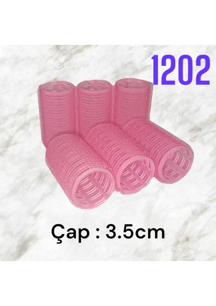 1202 Pembe Cırtlı Bigudi 6lı Çap 3,5cm