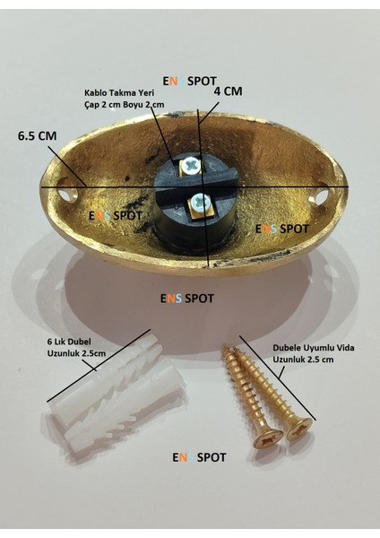 Dekoratif Oval Pirinç Zil Butonu