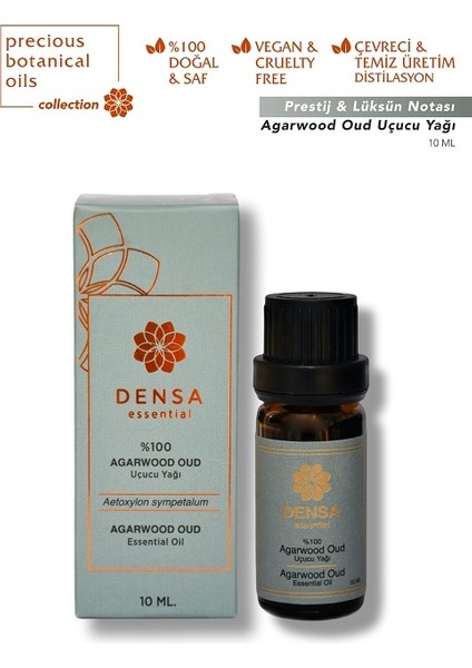 %100 Saf & Doğal Agarwood Oud Uçucu Yağı 10 ml Buhurdanlık Difüzör Aromaterapi Mum Masajı Cilt Saç