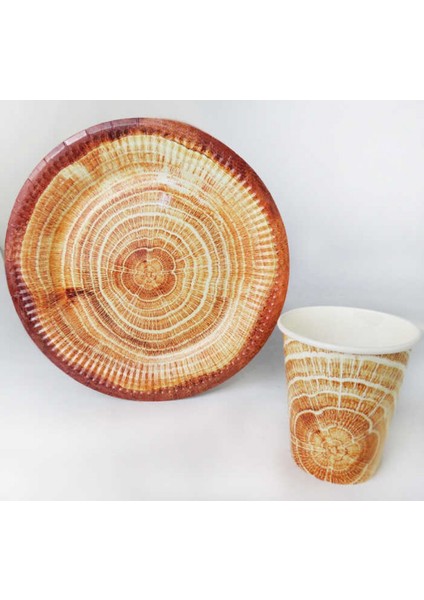 Bardak Karton Ağaç Kütük Görünümlü 8oz Pk:8 fiyatları