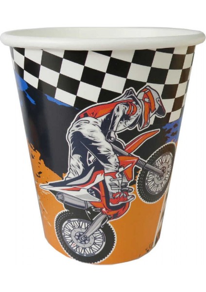 Bardak Karton Motocross 8oz Pk:8