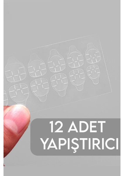 24'lü Parlak Bordo Leopar Desenli Takma Tırnak T-81 B