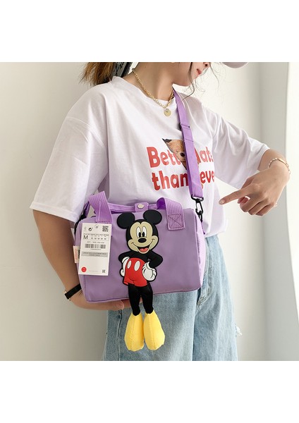 Disney Mickey Omuz Çantası Mickey Mouse Naylon Messenger Çanta Kız Çocuk Hediye (Yurt Dışından)