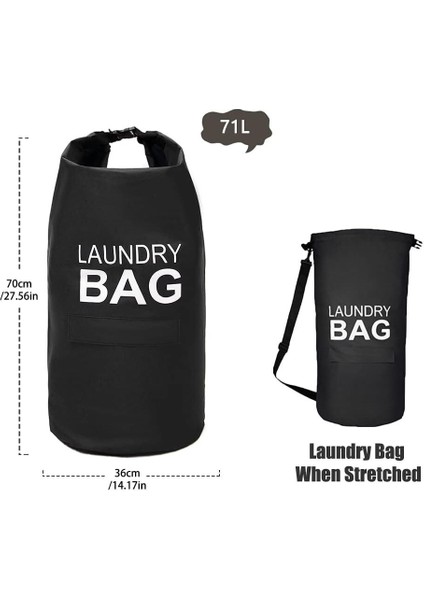 1 Adet Taşınabilir Çamaşır Torbası Sırt Çantası 71L Katlanabilir Kumaş Çamaşır Sepeti Üniversite Öğrenci Yurdu Için (Yurt Dışından)