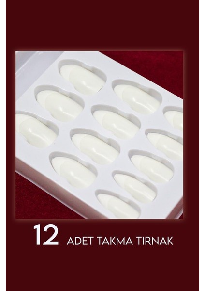 12'li Beyaz French Tırnak A