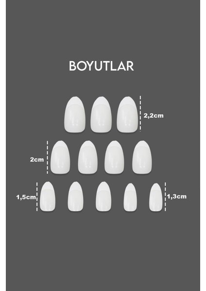 12'li Beyaz French Tırnak A