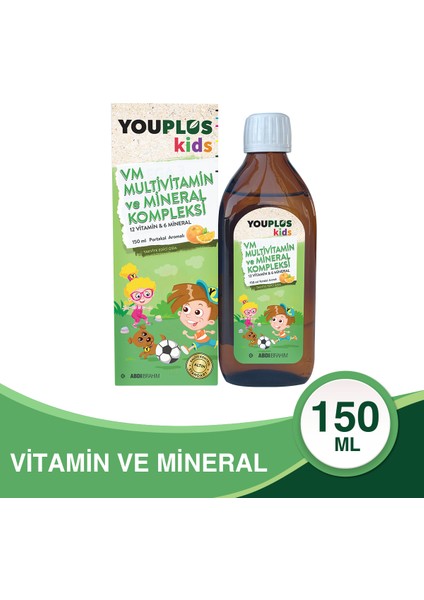 Kids Multi Vitamin ve Mineral  Kompleksi 150 ML Şurup - Abdi İbrahim