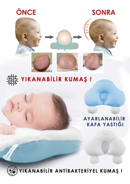 İlin Baby Düz Kafa Yastığı, Bebek Yastığı, Ayarlanabilir Bebek Yastığı, Yeni Doğan Bebek Yastığı,