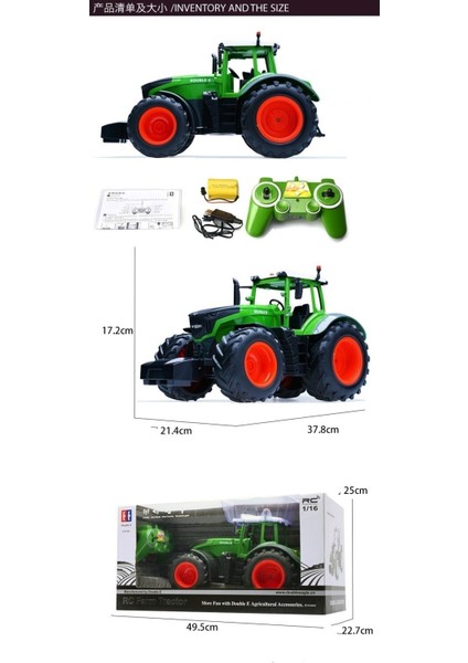 Yeni Corrodial Alaşım Uzaktan Kumanda Çiftçi Traktör Simülasyon Mühendislik Araba Elektrikli Oyuncak Çiftlik Taşıma Aracı (Yurt Dışından)