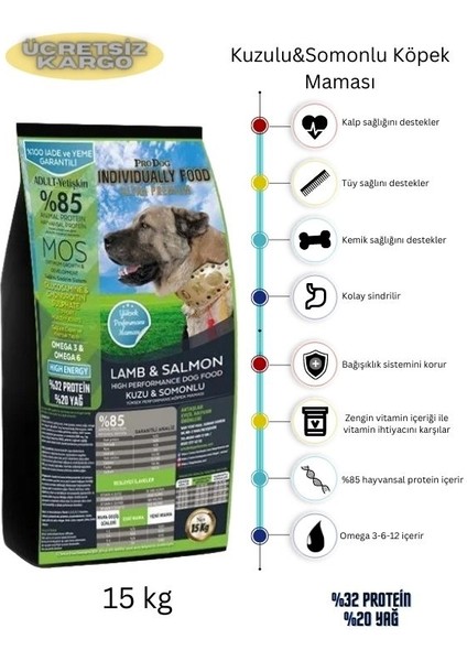 Pro Dog Indıvıdually Kuzu Etli & Somonlu Yetişkin Ultra Premium Köpek Maması (15KG) modelleri