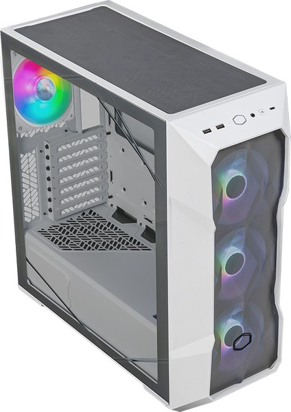 Cooler Master CM MasterBox TD500 V2 Beyaz ARGB 4x120mm Fanlı, Tempered Glass Kristal Mesh Ön panelli MidTowerKasa