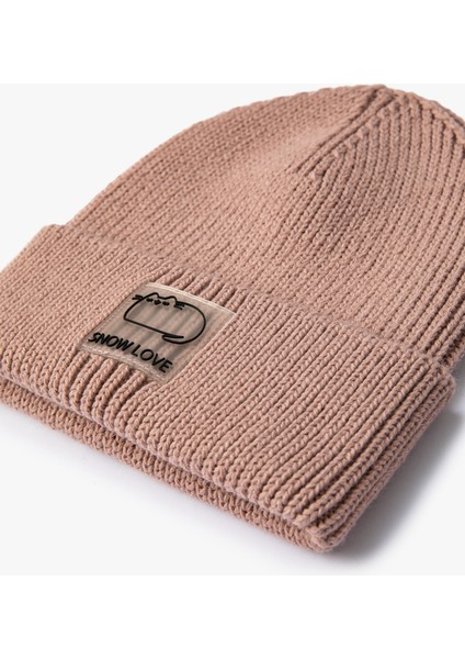 Bere Örgü Ribanalı Sloganlı Etiket Detaylı modelleri