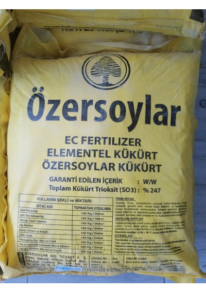 Elementel Toz Kükürt 25 Kg