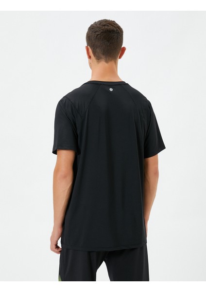 Spor Tişört Slogan Baskılı Bisiklet Yaka Kısa Kollu fırsatları