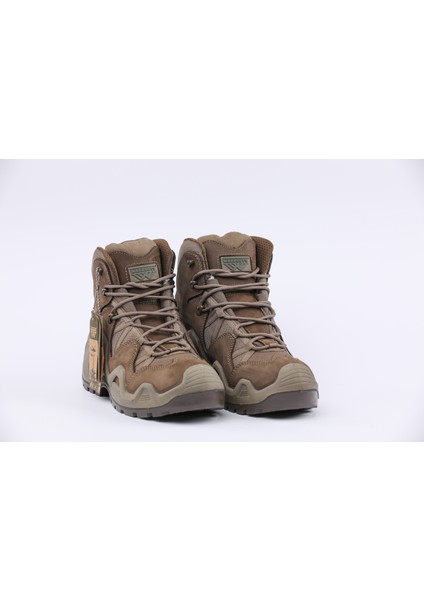 KHK-2049 Nubuk Deri Waterproof Astar Arazi ve Askeri Bot Çöl Rengi Bej Yarım Boy