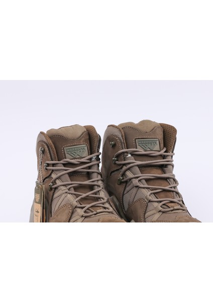 KHK-2049 Nubuk Deri Waterproof Astar Arazi ve Askeri Bot Çöl Rengi Bej Yarım Boy