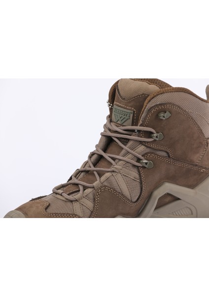 KHK-2049 Nubuk Deri Waterproof Astar Arazi ve Askeri Bot Çöl Rengi Bej Yarım Boy