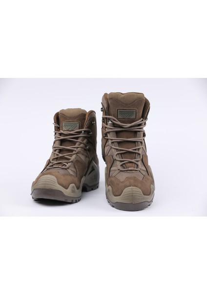 KHK-2049 Nubuk Deri Waterproof Astar Arazi ve Askeri Bot Çöl Rengi Bej Yarım Boy