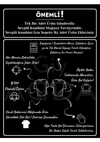 Unisex Siyah Oversize Bol Kalıp Basic T-Shirt (Sevgili Çift Kombini Tavsiyesi) fırsatları
