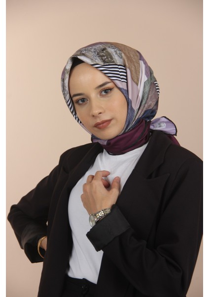 Mor Eşarp Home Etnik Desen Eşarp
