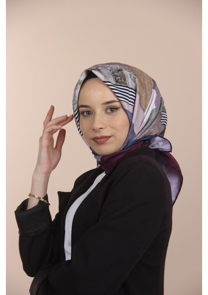 Mor Eşarp Home Etnik Desen Eşarp