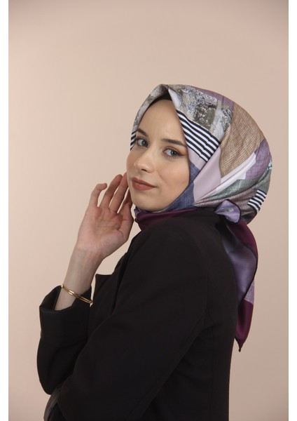 Mor Eşarp Home Etnik Desen Eşarp