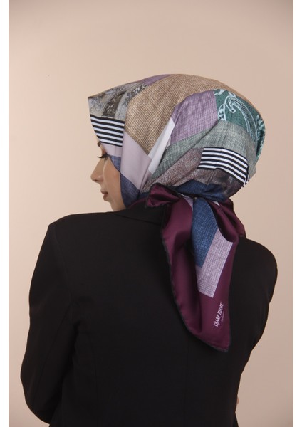 Mor Eşarp Home Etnik Desen Eşarp