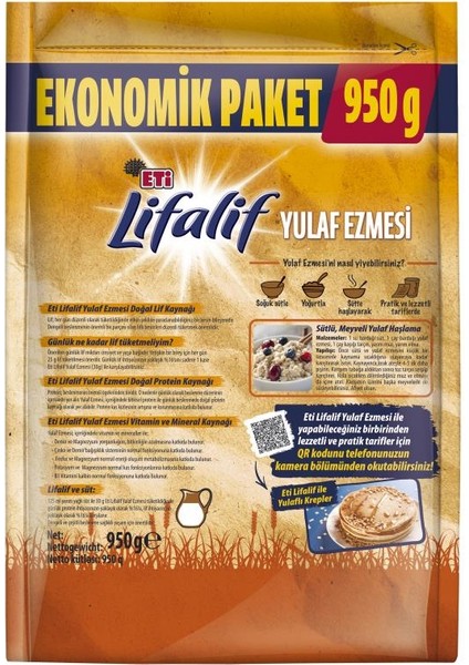 Lifalif Yulaf Ezmesi 950 G x 2 Adet